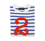 French Blue & White Breton Striped Number 2 T Shirt