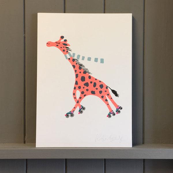 Giraffe in a Scarf Print