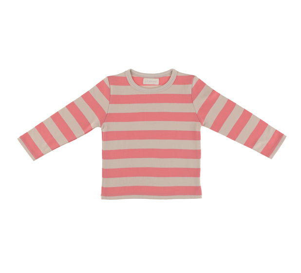 Posy Pink & Sand Striped T Shirt