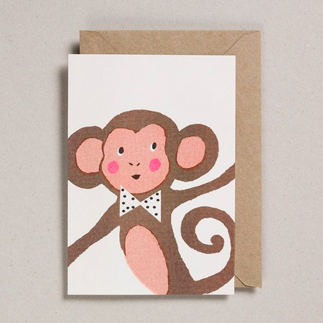 Japanese Paper Monkey Balloon Card